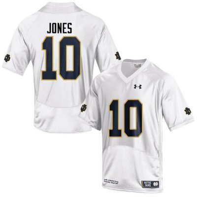Notre Dame Fighting Irish Men's Alize Jones #10 White Under Armour Authentic Stitched College NCAA Football Jersey VCN1199YL